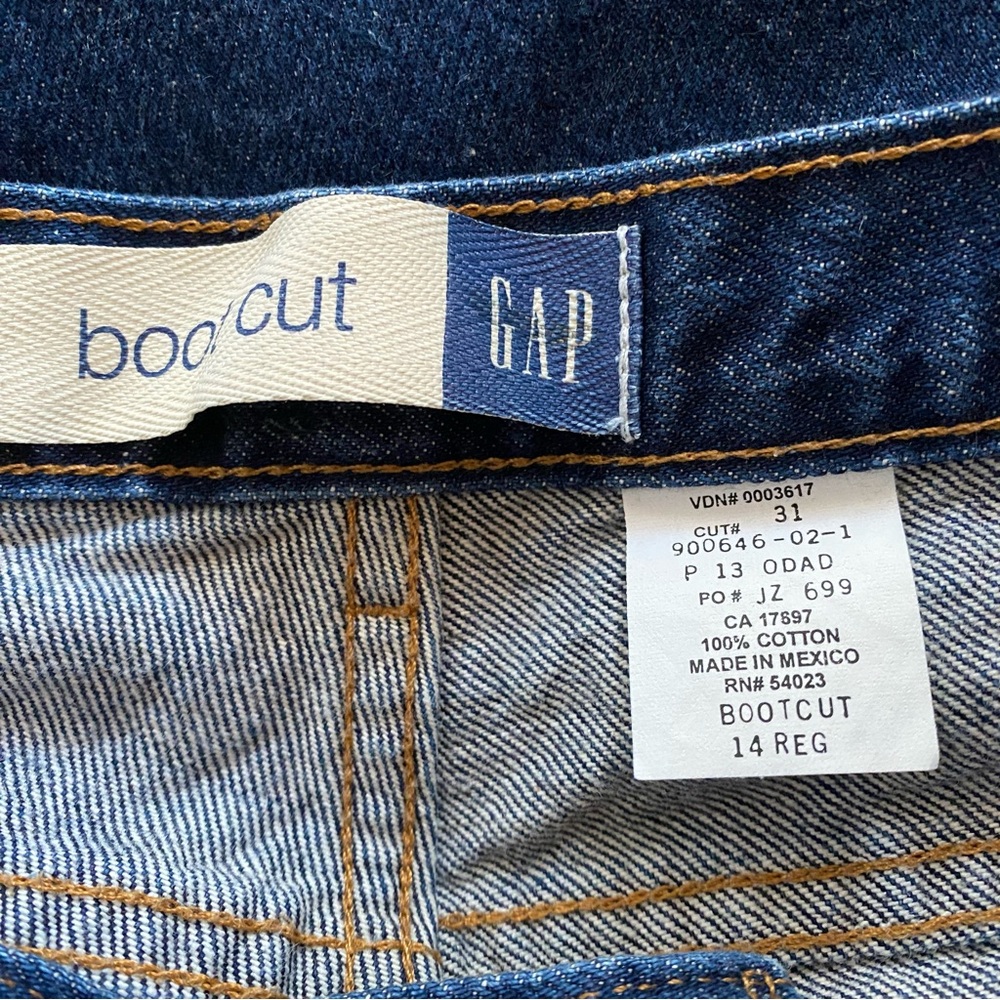 GAP Boot Cut Button Fly High Rise 100% Cotton Denim Jeans Women's Sz 14 - Picture 4 of 6